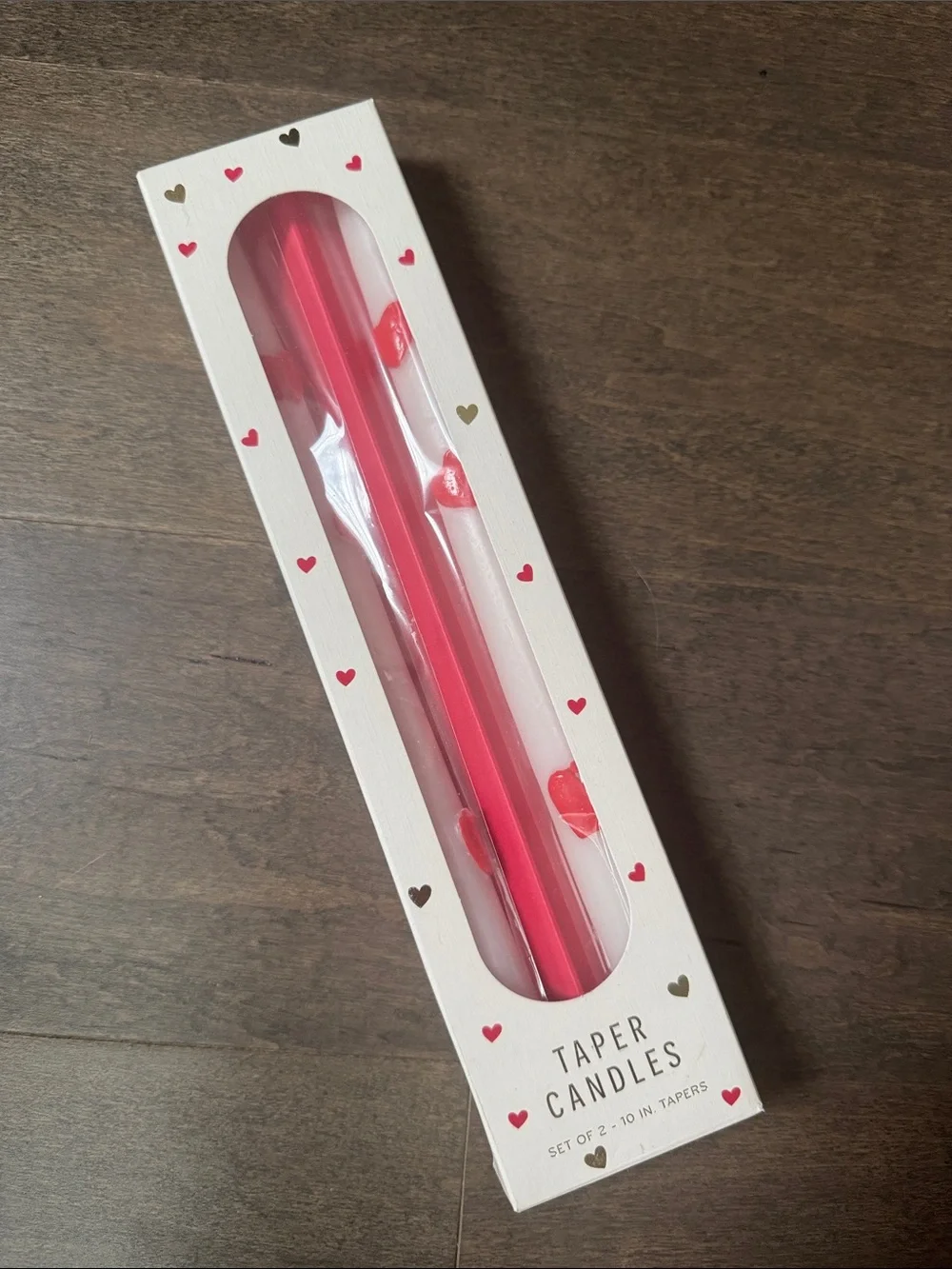 Anthropologie The Amour Taper Candles NIB Red Heart Taper Candles Set of 2